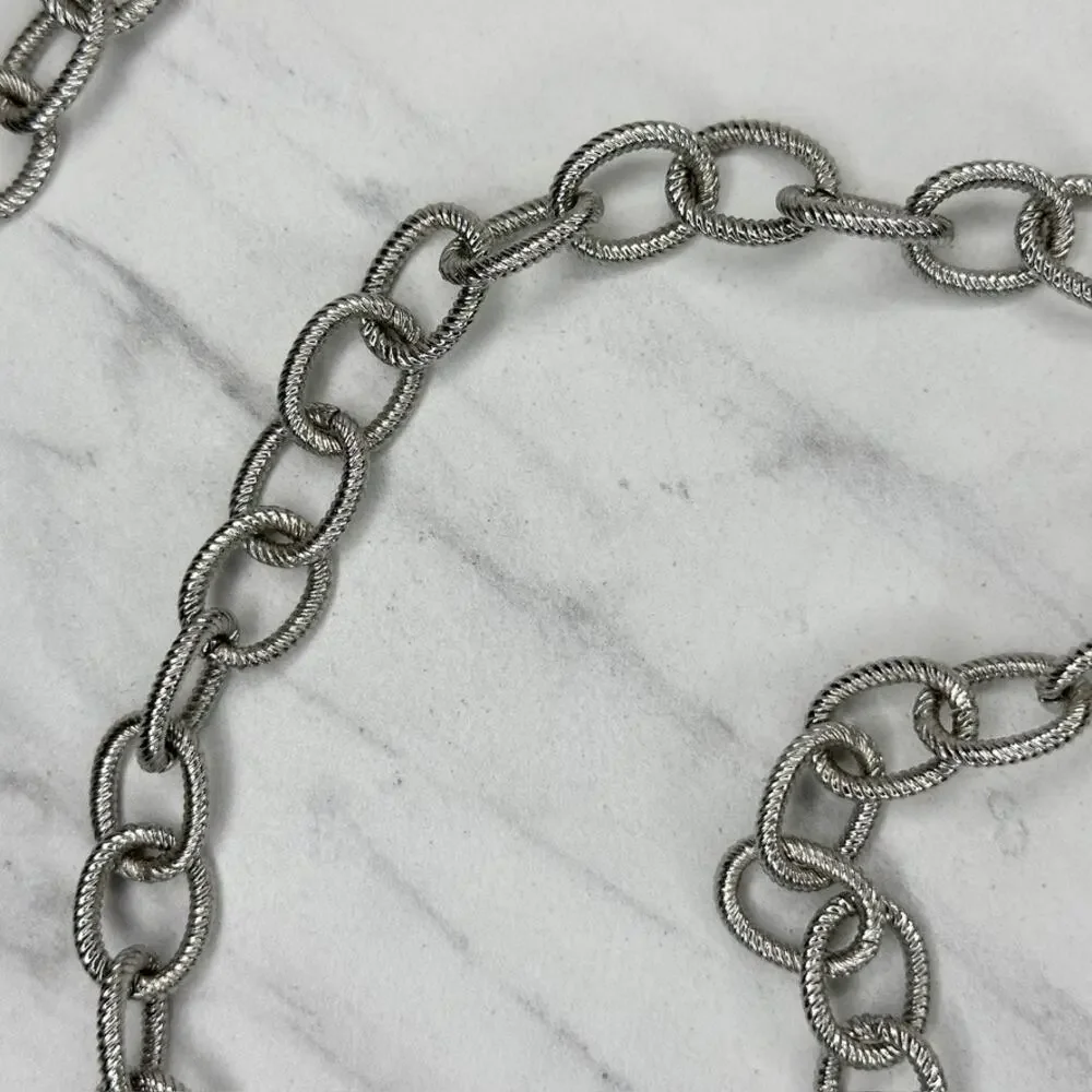 Chico's Textured Oval Link Chain Belt Spring Ring Clasp One Size (OS) ✨
